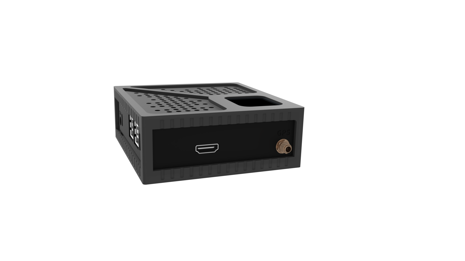 StreamKit V2 seen from the HDMI camera input and GPS connector side